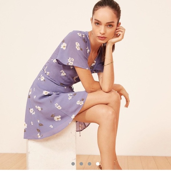 NEW lilac floral wrap dress - Picture 4 of 4